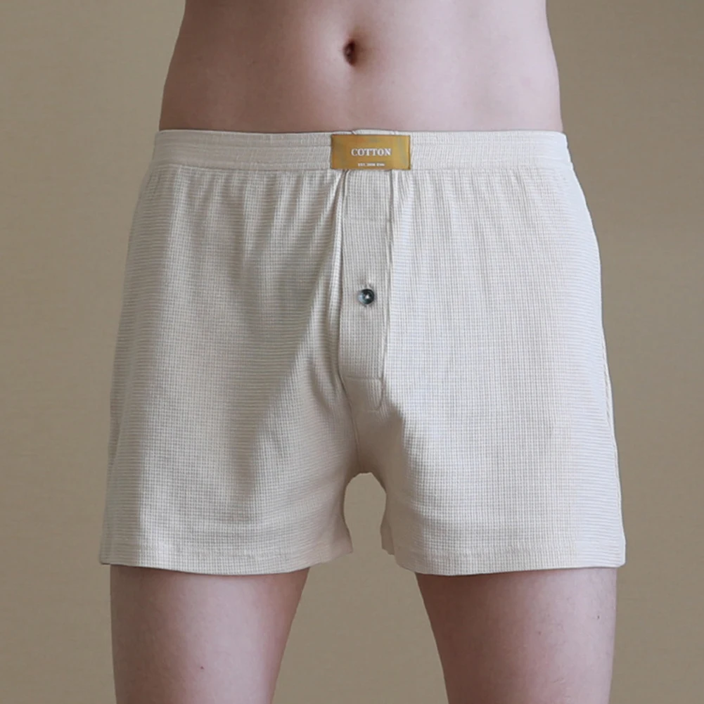 

Men Casual Panties Daily Boxer Briefs Cotton Skin-friendly Soft Underpants Middle Waist Underwear Loose Shorts Homewear