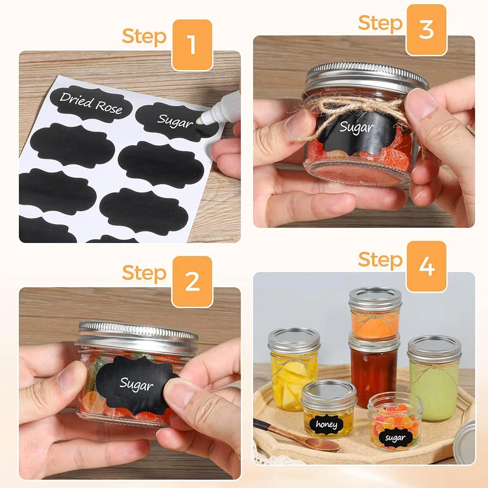 4oz Mini Mason Jars,Regular Mouth Mason Jar with Lids,Small Glass Canning Jar for Spice,Jam,Honey,Jelly,DessertDIY Candles Decor 5