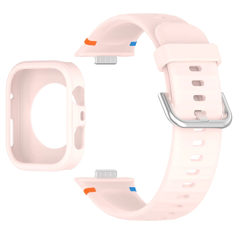 Protective Soft Case with Silicone Sports Strap for Smartwatch Fitness Bands
