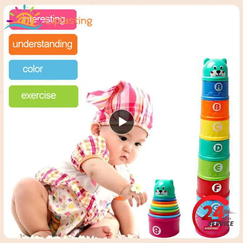 

Фигурки и буквы, детские развивающие игрушки, детские Веселые штабелируемые чашки, веселая модель, Штабелируемая башня, мини-медведь, игрушка, подарки