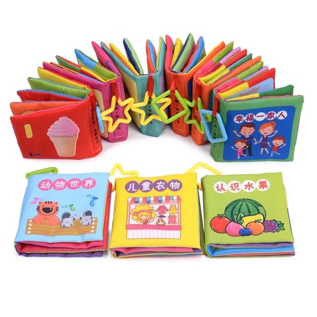 Montessori 0-12Monthes Baby Books toys Educational Newborn Infant Early Learning Cloth Book Develop Cognize Reading Puzzle Toys 1
