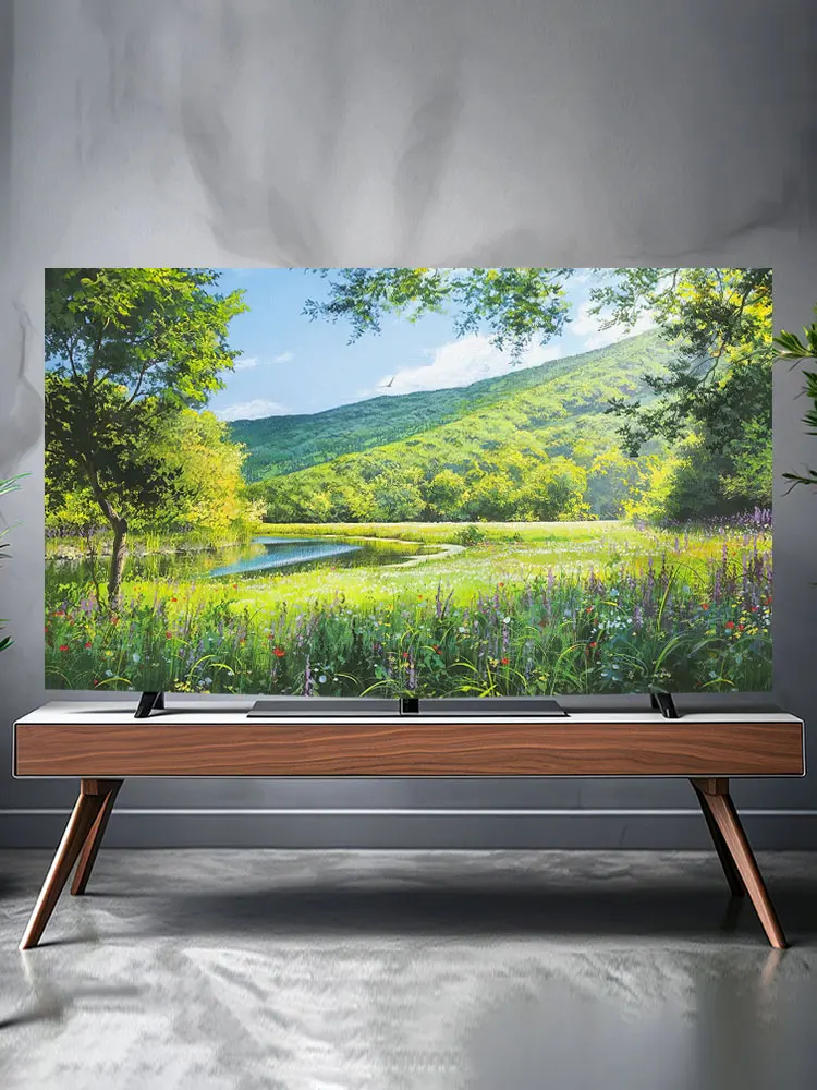 2025 New Oil Painting TV Cover Dustproof Protector Cloth for 55 65 75 86 Inch Wall Mounted L TVs Cusizable Home Decor