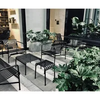 Modern Simple Leisure Outdoor Patio Furniture Balcony Open Air Garden Wrought Iron Dining Table and Chairs Set Outdoor Furniture 4
