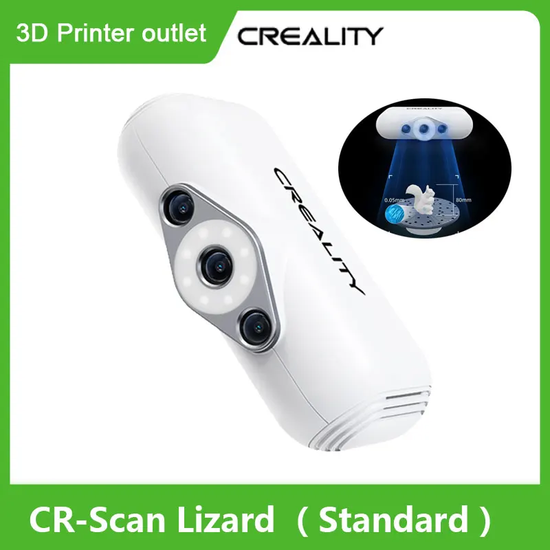 Creality CR-Scan 도마뱀 표준 3D 모델링 산업용 스캐너, 고정밀 지원, 블랙 컬러 복원, OBJ/STL Ou, 0.05mm