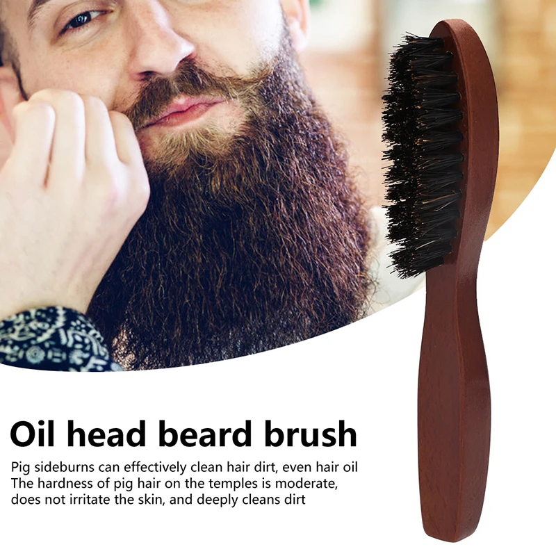 

Cleaning Brush Hairdressing Beard Brush Wood Handle Boar Bristle Anti Static Barber Hair Styling Comb Shaving Tools For Men