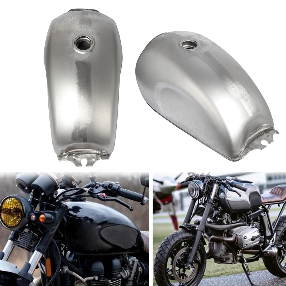 

9L 2.4 Gallon Unpainted Motorcycle Cafe Racer Retro Oil Box Fuel Gas Tank Cap Kit w/ Cap For CFMOTO Mandrill Honda Yamaha