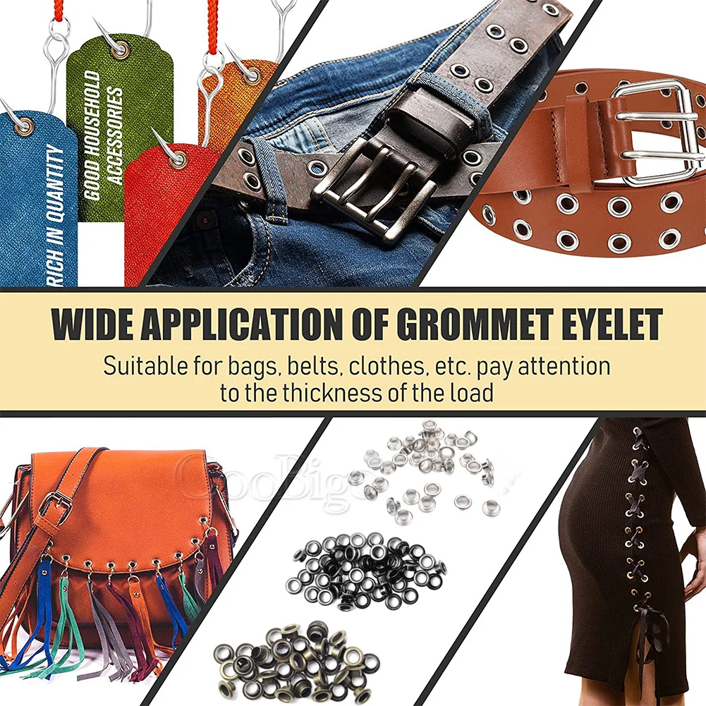 Deluxe Metal Grommet Tool Kit for DIY Leather and Fabric Crafts (100 Pieces, Black)