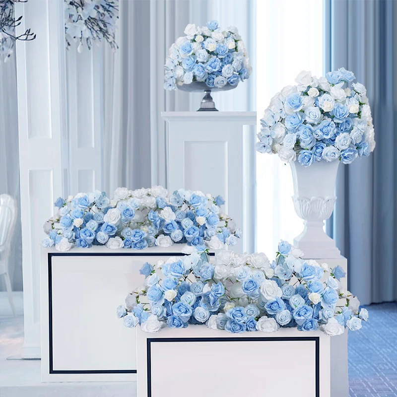 10 Roses Artificielles En Soie Bleu Paon - Bouquet Durable Pour Mariage, Décoration Intérieure Ou Cadeau - 9