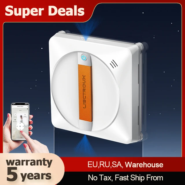 Liectroux YW710 Robot Window Cleaner Laser Sensor,Double Water Spray,Strong Vacuum,Home Wall Glass Cleaning Robot,App Control
