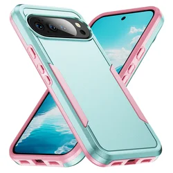 Premium Shockproof Dual Layer Armor Phone Case with Color Collision Design for Google Pixel 8 Pro (Green Pink)