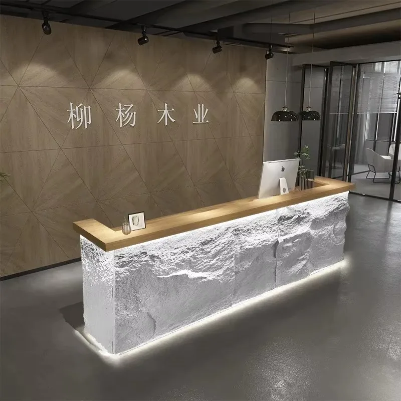 Reception Desk Luxury Home Counter Beauty Institute Salon Furniture Bank Pink Shop Service Cosmetics Church Pulpit Moveable Bar
