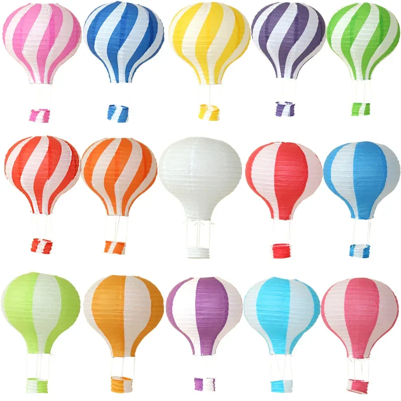 30cm Hot Air Balloon Park Amusement Park Shopping Mall Kindergarten Decoration Paper Lanterns Wedding Outdoor Folding Decoration