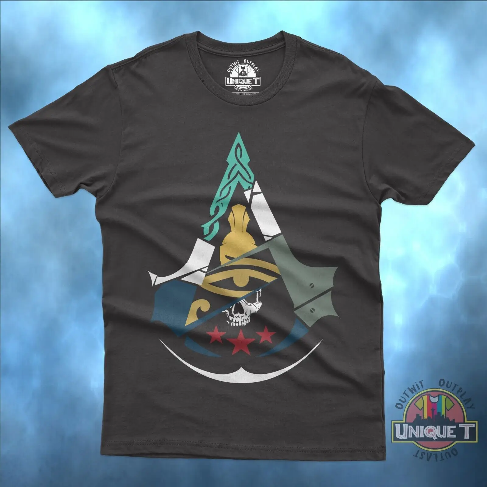 Gioco Dell'Assassino Videogioco Gamer Hq Cotton Trending Creed T-Shirt Hq Print Maniche Lunghe O Corte