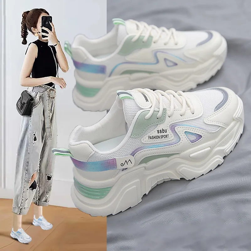 New Sneakers Women Platform Flat Shoes Woman Shoes Casual Trainers Ladies Chunky Sneakers Female Shoes Student Fashion Sneakers