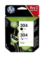 Hp 304 Colore Nero Confezione Da 2 Cartridges-3Jb05Ae Di Inchiostro Originali