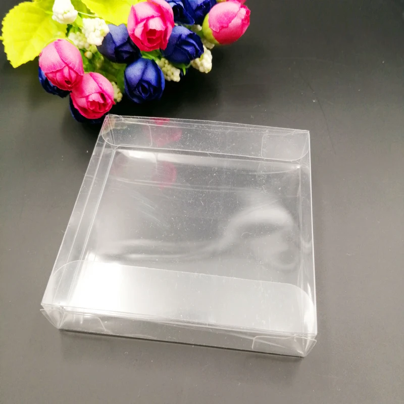 50pcs Ax8x8 Transparent Storage Boxes Clear PVC Plastic Box Packaging Wedding Christmas Gift Box for Jewelry Toy Small Gift Boxs