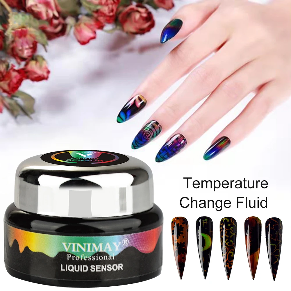 

5ml Nails Thermochromic Liquid Crystal Gel Polish Temperature Color Change Soak Off Gel Mood Ring Pigment Paint Nail Decoration