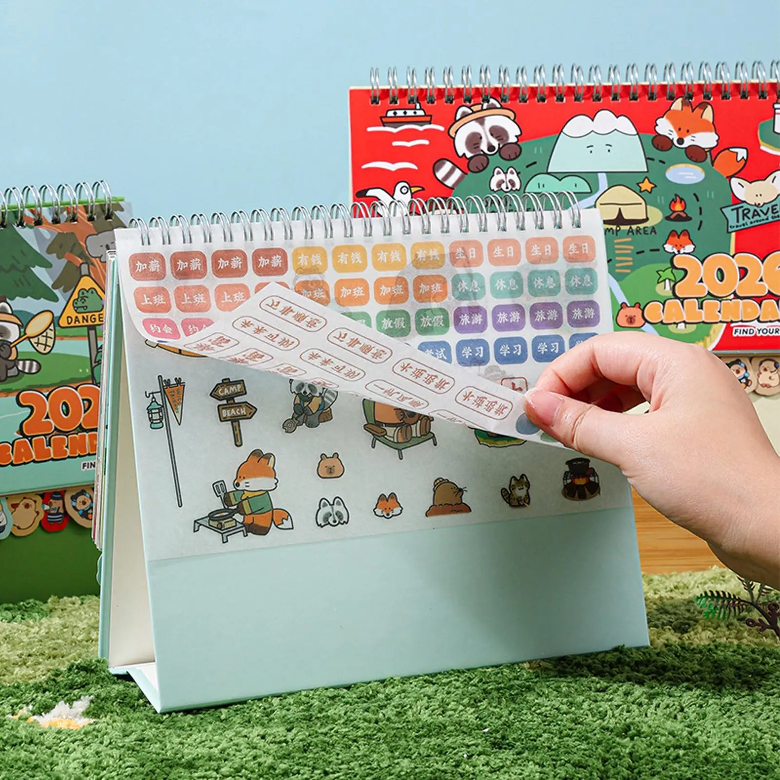 2026 Capybara Desktop Calendar Cute Animal Standing Desk Planner 12-Month Table Calendar for Office, School, Home Kitchen Decor