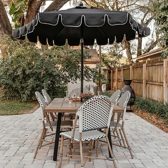 Popular Bistro Vintage Aluminium coffee shop restaurant furniture Bistro Outdoor rattan chair