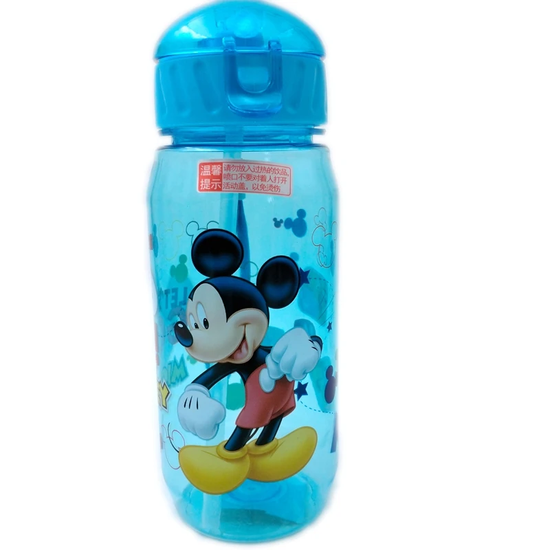 Disney Mickey Mouse Minnie Cartoon Cup Straw Kids Captain America Boy Girl Princess Sophia Sport Water Bottles Cups 450ml sports water bottle sports bottle water bottle plastic cup