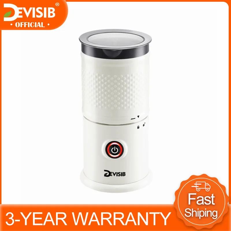 DEVISIB Detachable Milk Frother Electric Steamer Dishwasher Safe for
