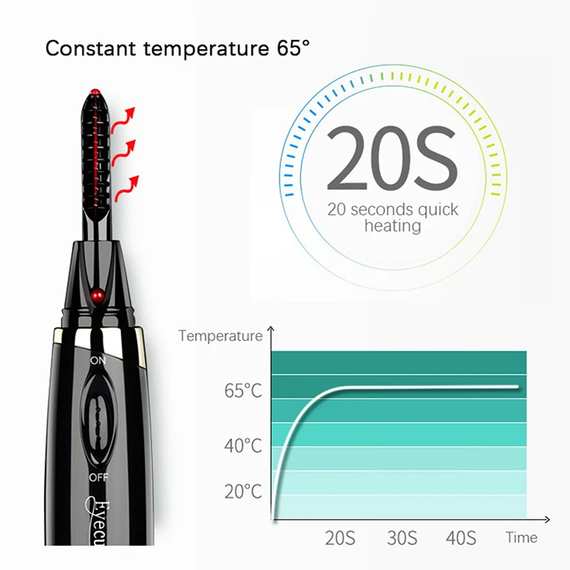 Intelligent Portable Heated Electric Natural Curling Eyelash Curler Eyelash Care Tool Electric Brush Curler