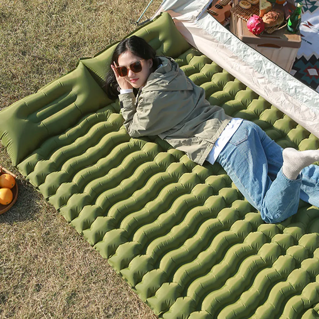 

Comfotable Sleep Inflatable Mat Pedal Inflation Method For Camping Reliable Performance Sleeping Pad