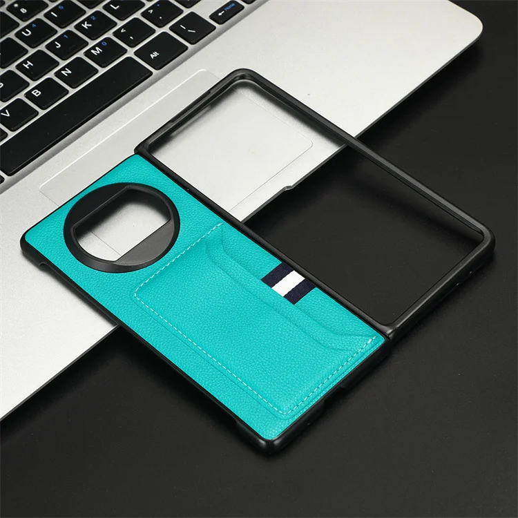 Luxurious Litchi Skin PU Leather & PC Book Cover with Multiple Card Slots