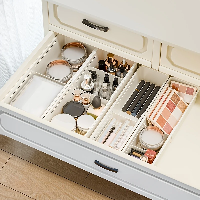 Adjustable Drawer-Retractable Divider Storage Box for Bedroom, Bathroom, Kitchen, Office. Ideal for Underwear, Cosmetics