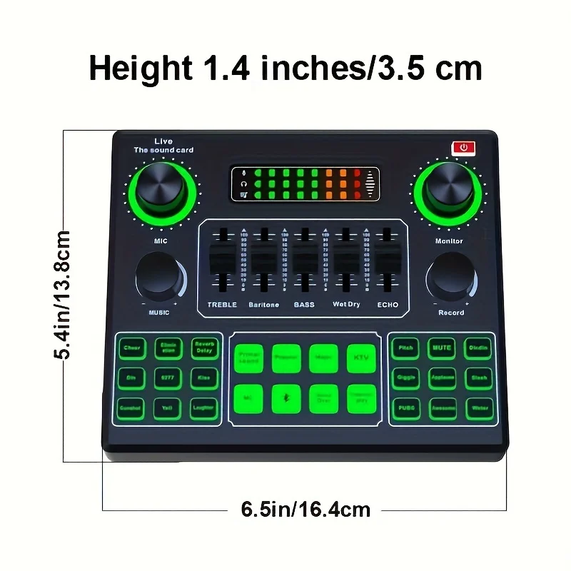Audio Mixer Sound Card Audio Interface V9 Audio Mixer USB External Sound Card for Headset Microphone Live Broadcast for Mobile Phone Computer