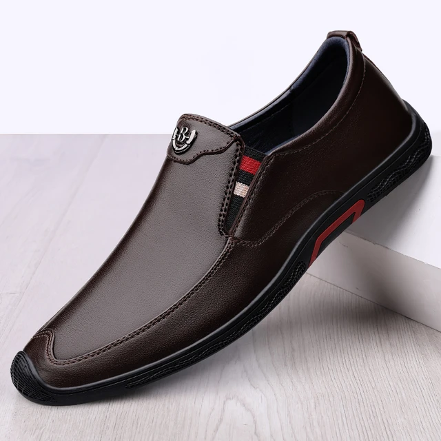 Zapatos casuales de cuero genuino para hombres  Zapatos de cuero para  Hombres estilo casual-Zapatos para hombres-Aliexpress