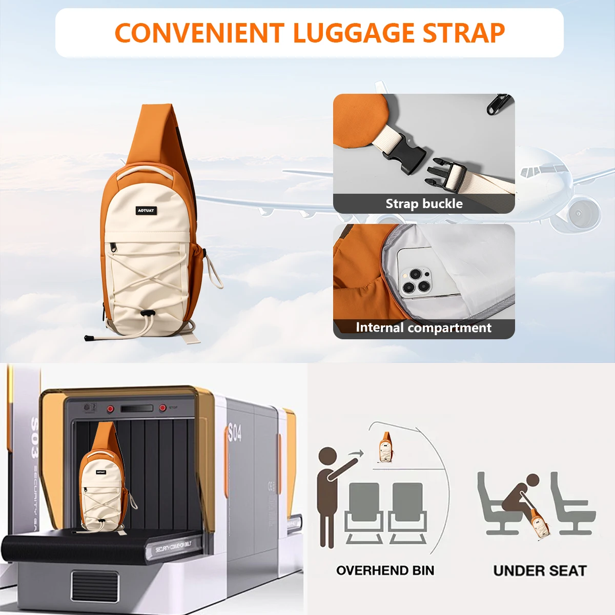 Casual Carry-On Shoulder Bag Crossbody Bag 2025 New Chest Bag Men's and Women's Ultra-Light Portable Small Bag Sports Trendy Bag Hiking Climbing Shopping