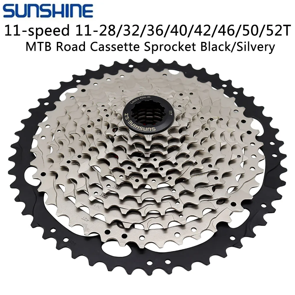 Bicycle parts Bicycle cassette Bicycle sprocket gear Bike sprocket Bike freewheel 11 Speed MTB Road 11-28/32/36/40/42/46/50/52T Compatible Shimano Sram