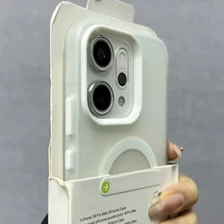 Matte Candy Magnetic Phone Case with Magsafe Wireless Charging and Shockproof Protection for Reno 15 Pro 5G (White)