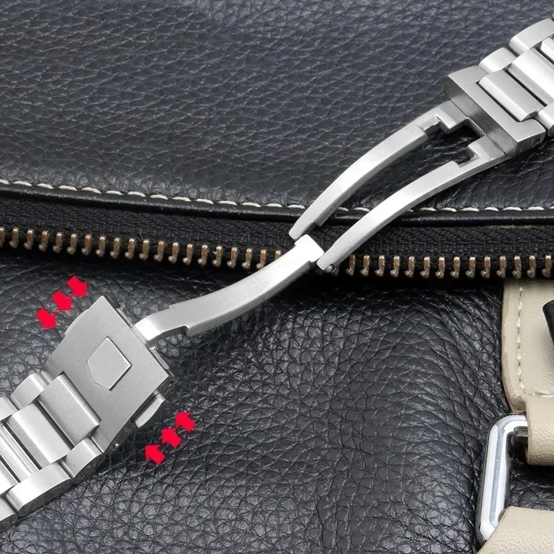 Pulseira de Sólida Correias Relógio Masculino 22 mm Tag Heuer Carrera Cbn2a1d Absorção Competitiva Way201s Series Aço Inoxidável - Image 6