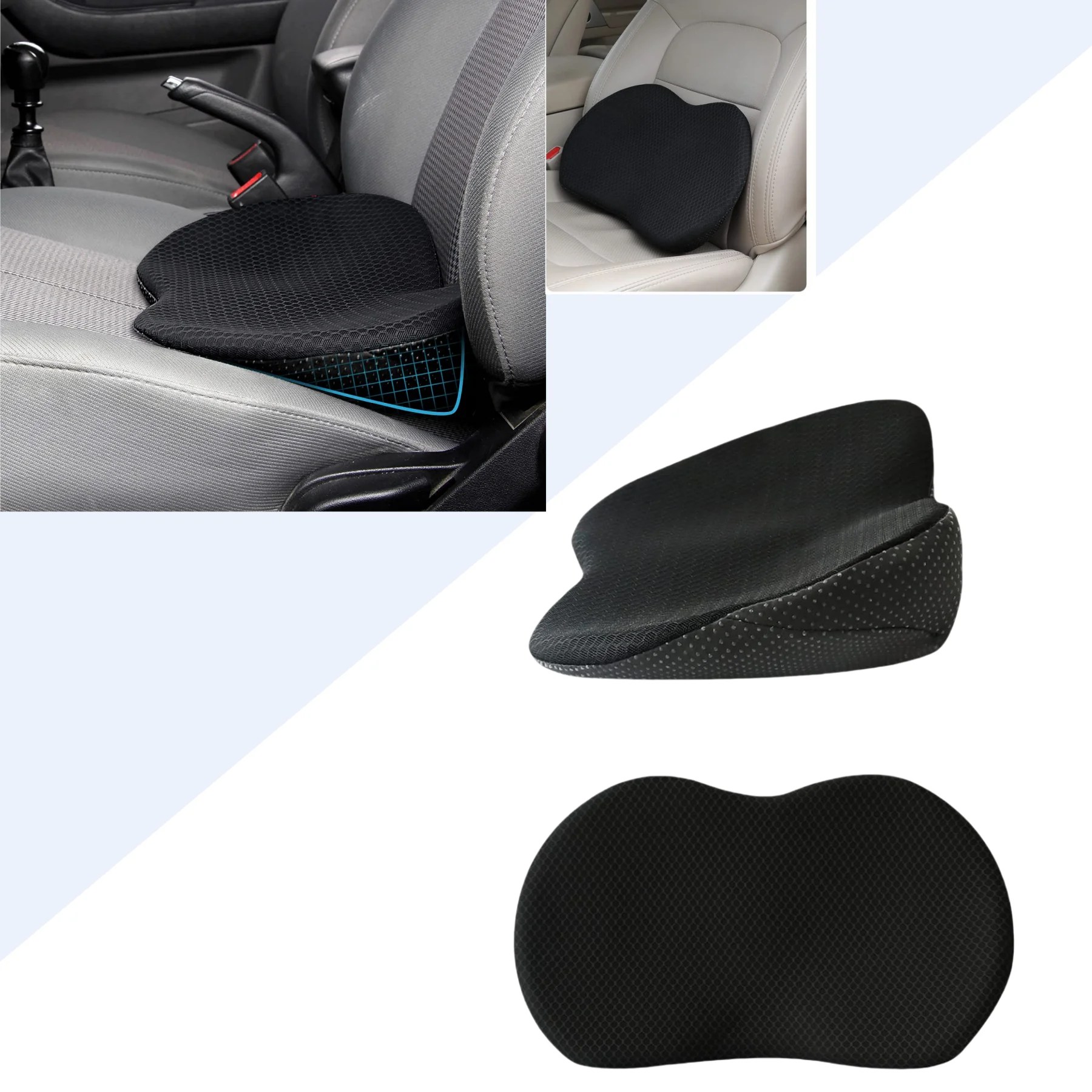 Car seat cushion Car Seat Cushion Lumbar Support Pad Memory Foam Breathable Relief Universal Driver and Passenger Comfort Back Pain Relief