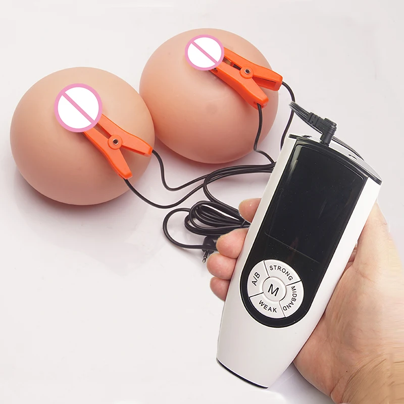 Electro Shock Bdsm Nipple Clamps Stimulator Electrosex Estim Labia Clitoris Clips Electric Sex Breast Stimulate Pads Electro Sex Toys