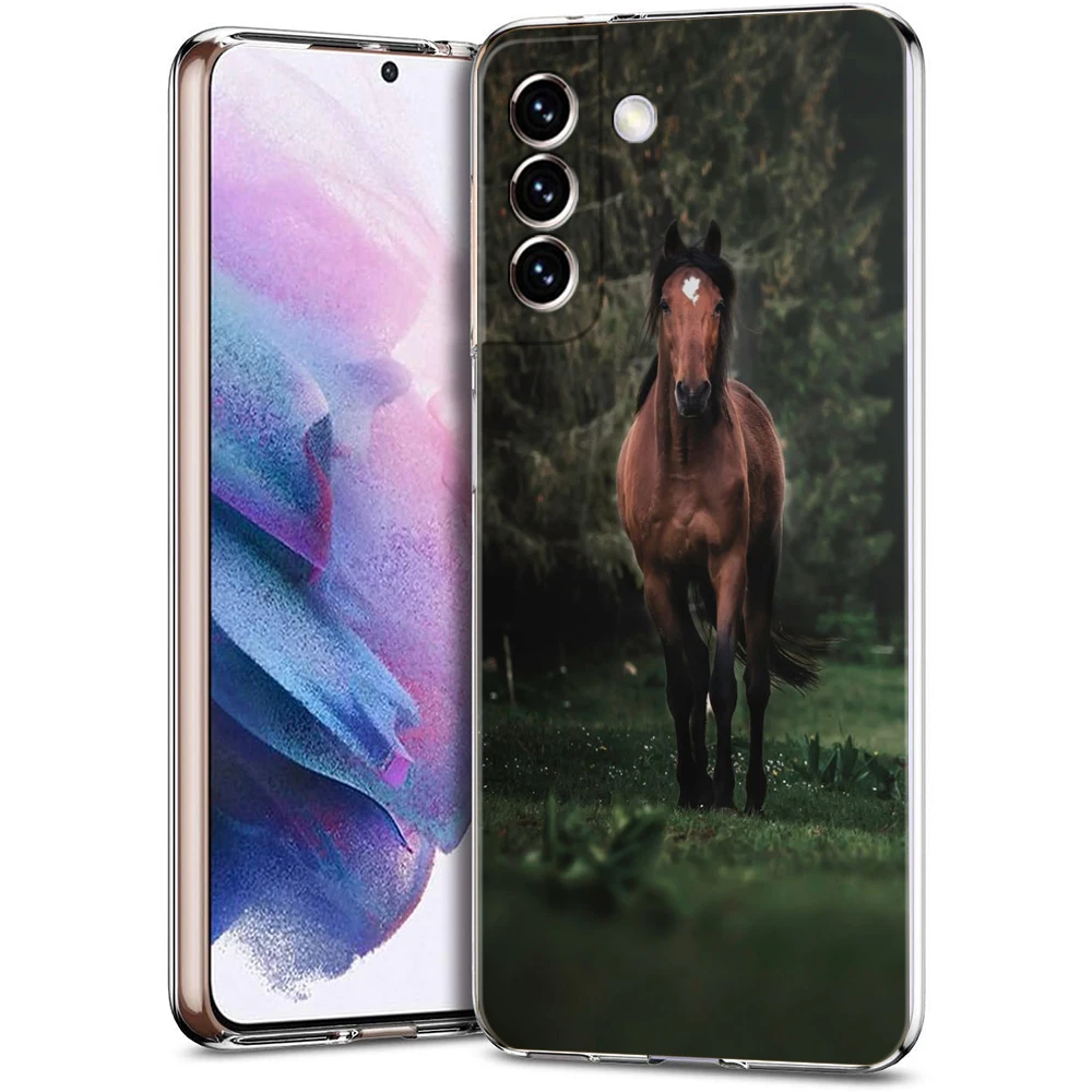 Pferd Telefon Fall für Samsung Galaxy S24 S23 S22 S20 S21 FE Ultra S24 S23 S10 S10E S9 S8 Plus 5G Transparent Shell Fundas Capas – Detail 3