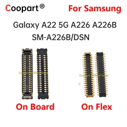 5Pcs Flex Cable FPC Connector Jack Contact On Motherboard Board 40 Pin For Samsung Galaxy A22 5G A226 A226B SM-A226B/DSN Plug