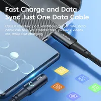 Кабель USB C к USB C, 60W - 100W, черный, 1 - 2 метра — изображение 4