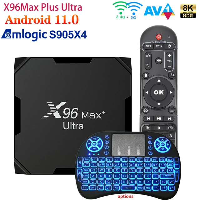 X96 MAX Ultra Smart TV Box Android 11.0 Amlogic S905X4 2.4G 5G WiFi 8K HDR  Media Player BT4.X 100M Quad Core 4GB+64GB Set Top Box