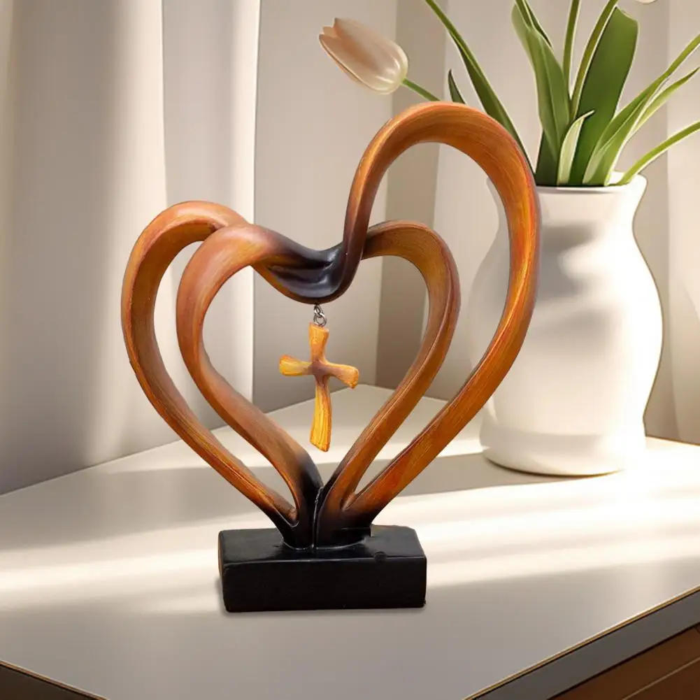 

Украшение в виде сердца, элегантное украшение, минималистичное украшение для стола из смолы с полированной поверхностью, в форме пасхального сердца