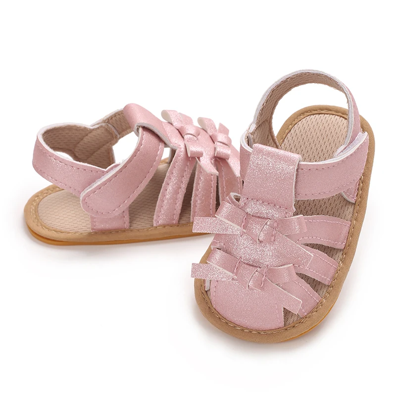New Fashion Casual Spring/Summer 0-1 Year Old Baby Walking Shoes Female Baby Bow Evening Dress Walking Shoes