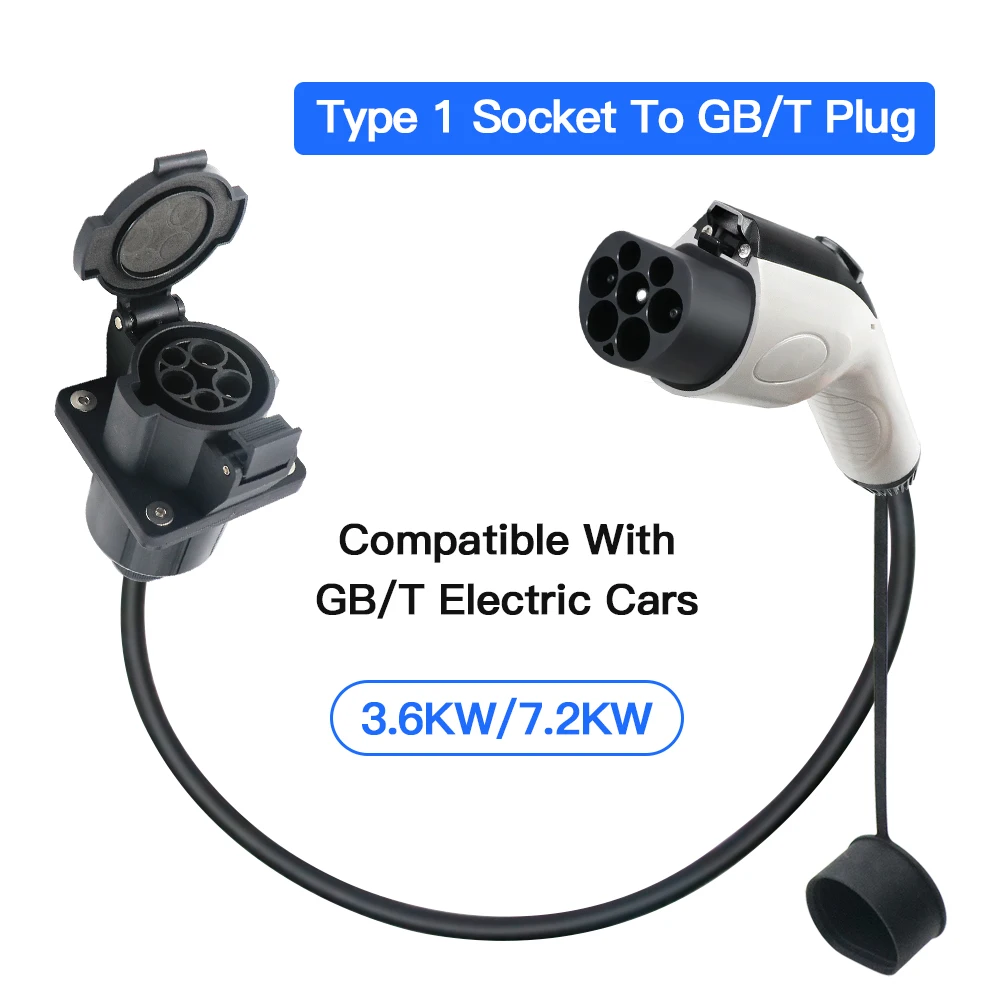 

16A/32A EV Charging Cable Double GB Plug to Type1 1m Cable or Customized GB to SAE J1772 Vehicle Side Socket