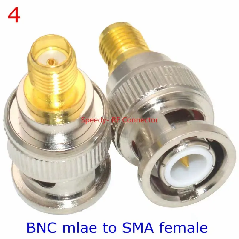 2PCS Q9 BNC To SMA Male Female Disc Straight Connector BNC To SMA Disc for Motorola Walkie-talkie Adapter Coax RF Brass Copper