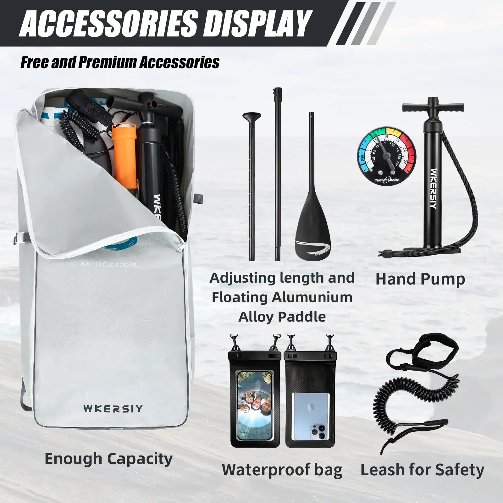 WKERSIY 12'6" Inflatable Paddle Board 5