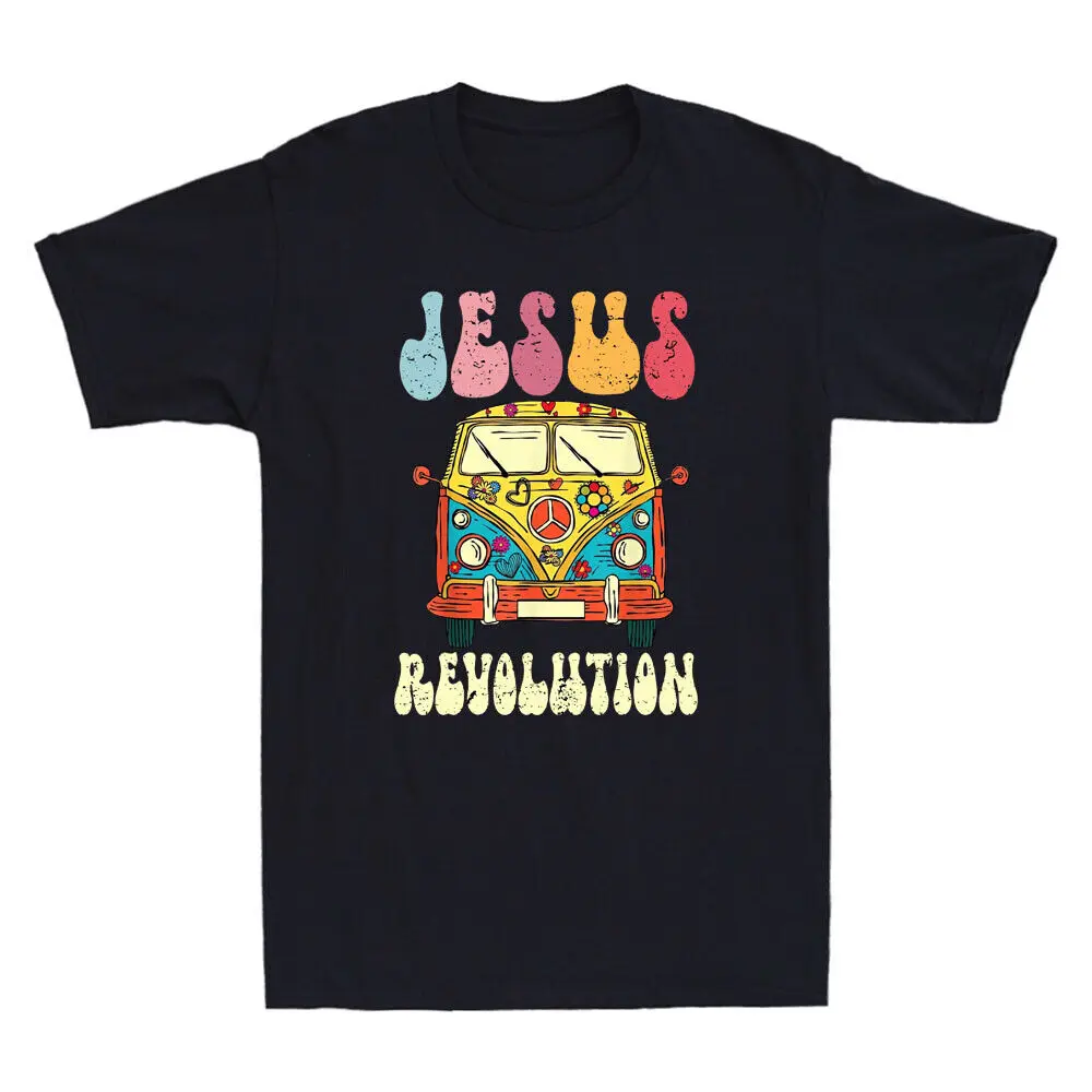 T-Shirt Da Uomo Vintage Jesus-Revolution Christian Faith Based Jesus Funny Van Bus
