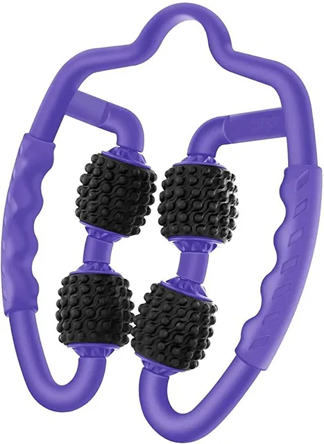 4-wheel leg slimmer soft rubber yoga exercise circular roller leg muscle relaxation foam massage stick leg clamp massage 4