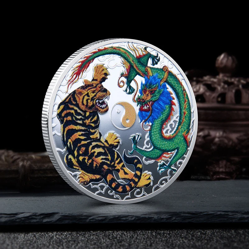 

Dragon Tiger Commemorative Metal Coins Souvenir