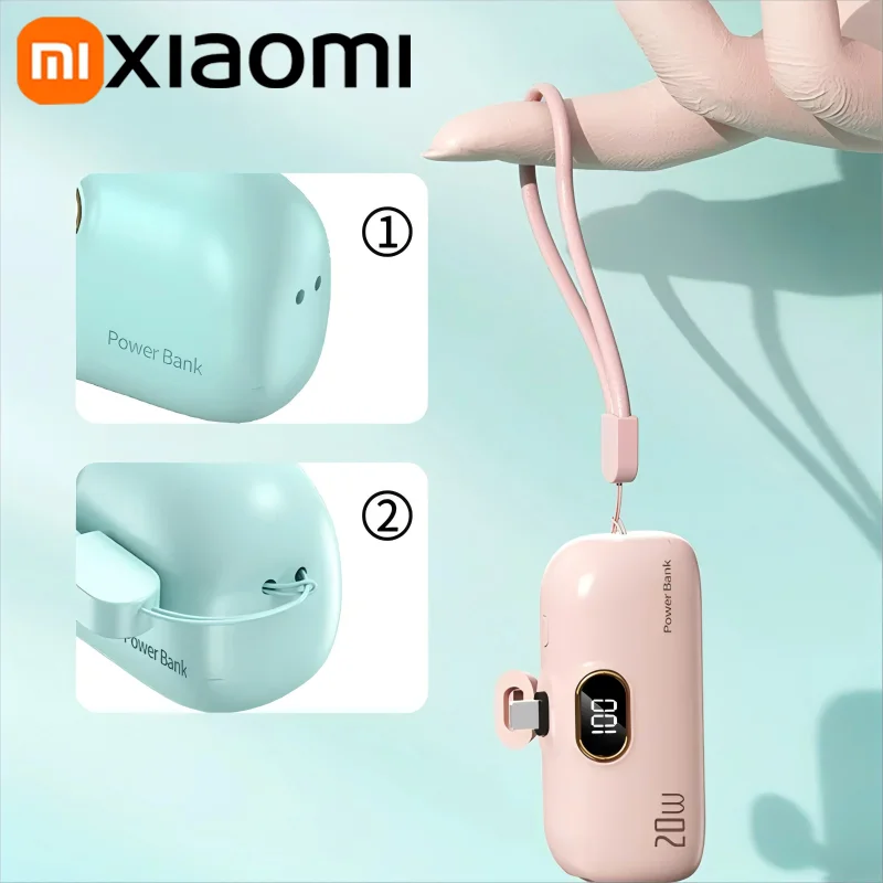 Xiaomi 5000mAh Mini Wireless Power Bank Capsule Mobile Power Supply Emergency Fast charging External Battery For IPhone Samsung portable battery charger